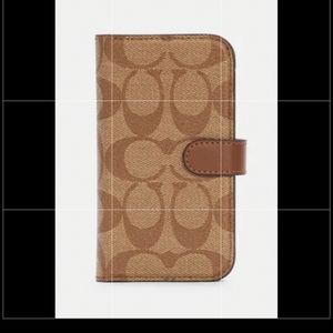 Coach Iphone 12 Mini Folio In Signature Canvas